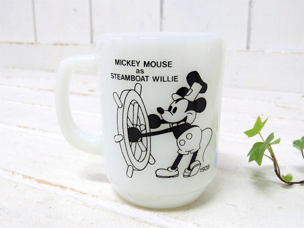 【FireKing】ミッキーマウス・蒸気船ウィリー・マグカップ/PEPSIコレクターシリーズ