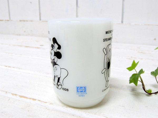 【FireKing】ミッキーマウス・蒸気船ウィリー・マグカップ/PEPSIコレクターシリーズ
