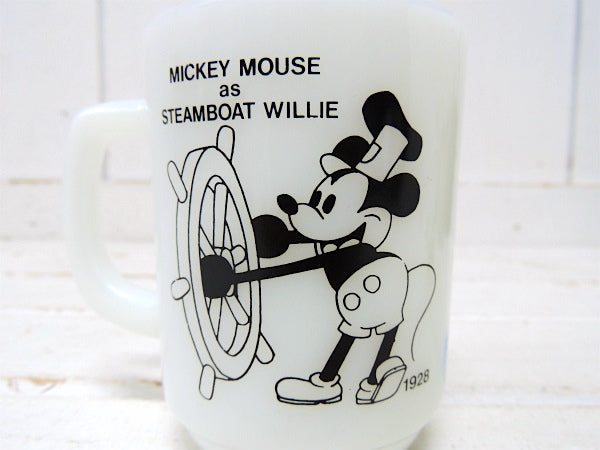 【FireKing】ミッキーマウス・蒸気船ウィリー・マグカップ/PEPSIコレクターシリーズ