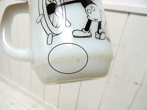 【FireKing】ミッキーマウス・蒸気船ウィリー・マグカップ/PEPSIコレクターシリーズ