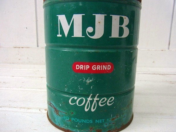 【MJB】ブリキ製・フタ付き・ヴィンテージ・コーヒー缶/ガーデニング USA