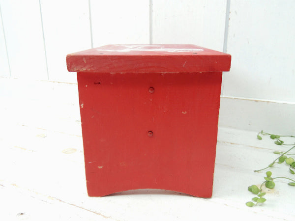 メルヘン 白馬 レッド 木製 ヴィンテージ ステップスツール 踏み台 子供イス USA