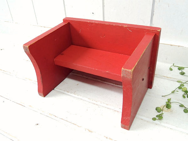 メルヘン 白馬 レッド 木製 ヴィンテージ ステップスツール 踏み台 子供イス USA