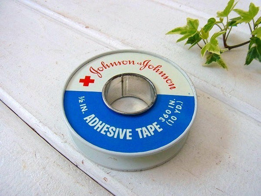 ジョンソン&ジョンソン 小さなティン製 ヴィンテージ テープ缶 ティン缶　USA Johnson&Johnson