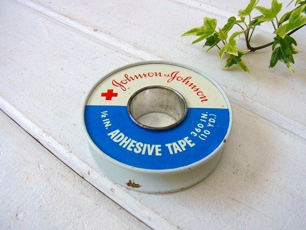 ジョンソン&ジョンソン 小さなティン製 ヴィンテージ テープ缶 ティン缶　USA Johnson&Johnson