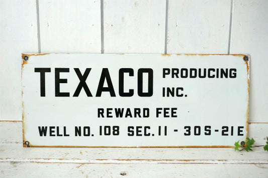 TEXACO テキサコ ホーロー製 アドバタイジング 60's ヴィンテージ サイン 看板 USA