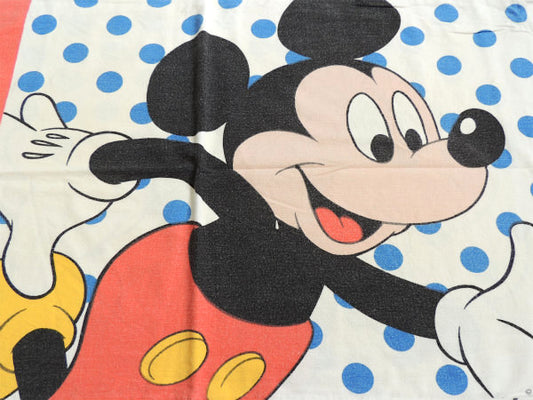 【ミッキーマウス】ディスニー・水玉柄・コットン100%・ピロケース/枕カバー