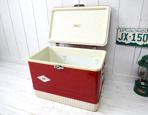 Coleman・コールマン・ダイヤロゴ・レッド・ヴィンテージ・クーラーボックス・アウトドア・キャンプ