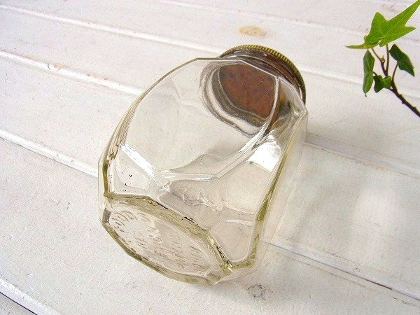 【BEST FOODS】蜂の巣デザイン・ヴィンテージ・ガラスジャー/ガラス瓶/ガラス容器 USA