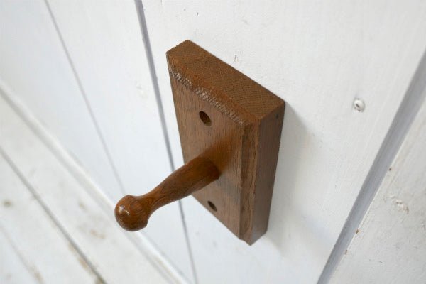 US 木製 ヴィンテージ ウォールフック 壁掛けフック コートフック カントリー パウダールーム