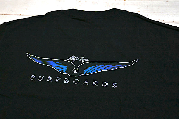 Skip Frye・スキップフライ・FryeWings・サーフィン ブラック×ブルー Tシャツ(L)