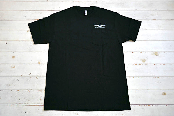 Skip Frye・スキップフライ・FryeWings・サーフィン ブラック×ブルー Tシャツ(L)