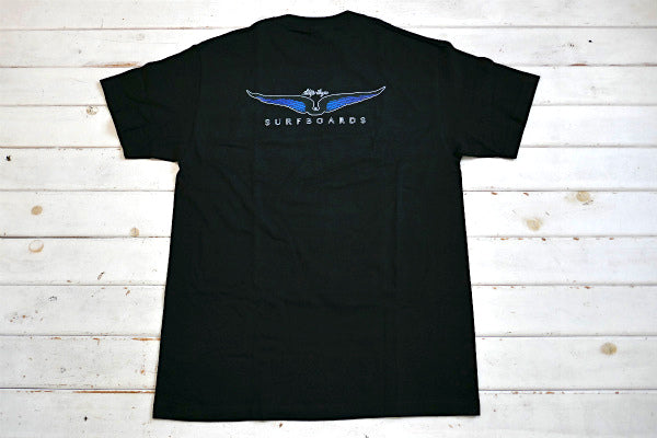 Skip Frye・スキップフライ・FryeWings・サーフィン ブラック×ブルー Tシャツ(L)