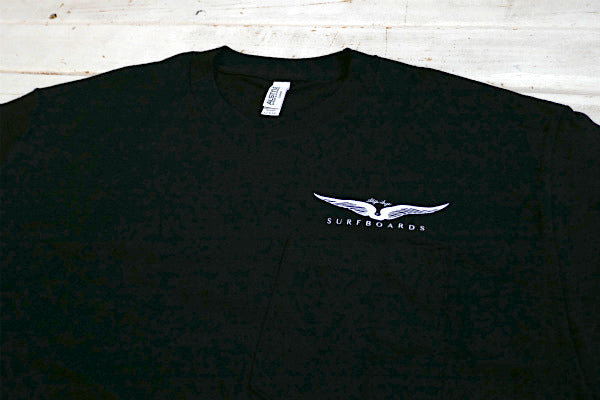 Skip Frye・スキップフライ・FryeWings・サーフィン ブラック×ブルー Tシャツ(L)