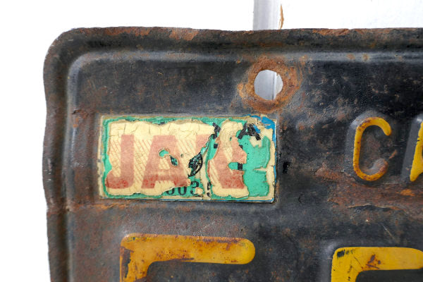 1963s カリフォルニア F59 155 ビンテージ・ブラック×イエロー・ナンバープレート USA