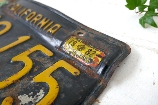 1963s カリフォルニア F59 155 ビンテージ・ブラック×イエロー・ナンバープレート USA
