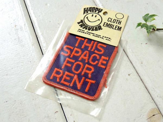 THIS SPACE FOR RENTメッセージ・ヴィンテージ・刺繍・ワッペン・デッドストック・US