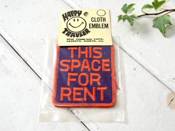 THIS SPACE FOR RENTメッセージ・ヴィンテージ・刺繍・ワッペン・デッドストック・US