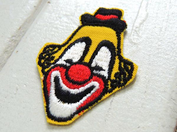 USA・ピエロ サーカス・イエロー・ヴィンテージ・刺繍・ワッペン・デッドストック