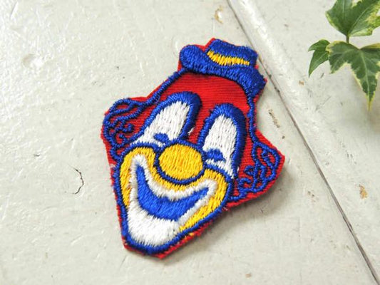 USA・ピエロ サーカス・レッド・ヴィンテージ・刺繍・ワッペン・デッドストック