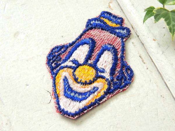 USA・ピエロ サーカス・レッド・ヴィンテージ・刺繍・ワッペン・デッドストック