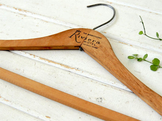 Riviera Hotel ②ラスベガス・ホテル・両面ロゴ入り・ヴィンテージ・木製ハンガー USA