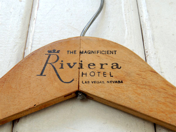 Riviera Hotel ②ラスベガス・ホテル・両面ロゴ入り・ヴィンテージ・木製ハンガー USA