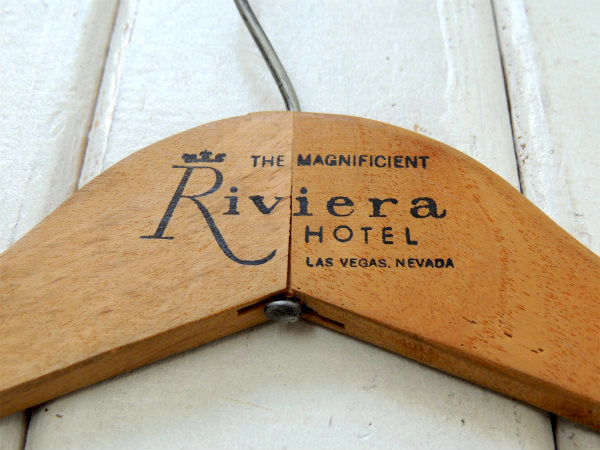Riviera Hotel ②ラスベガス・ホテル・両面ロゴ入り・ヴィンテージ・木製ハンガー USA