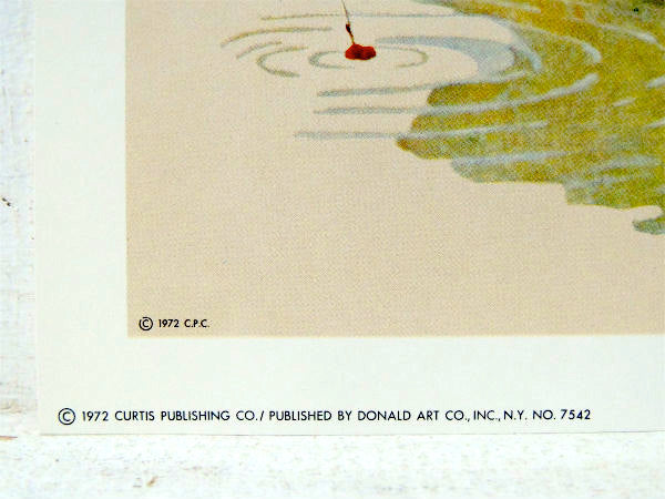 【ノーマンロックウェル】フィッシングと可愛い犬・1972s・ヴィンテージ・ポスター・壁飾り・印刷物