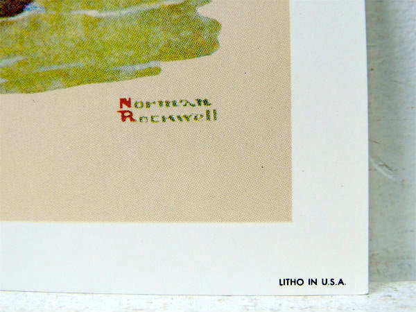 【ノーマンロックウェル】フィッシングと可愛い犬・1972s・ヴィンテージ・ポスター・壁飾り・印刷物