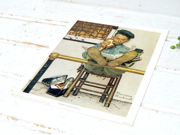 ノーマンロックウェル ライオン&看守 1972s ヴィンテージ ポスター 壁飾り 印刷物