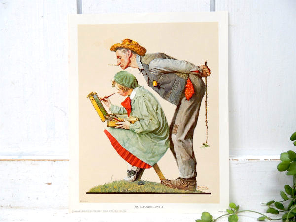 【ノーマンロックウェル】お絵描き&少女・1972s・ヴィンテージ・ポスター・壁飾り・印刷物