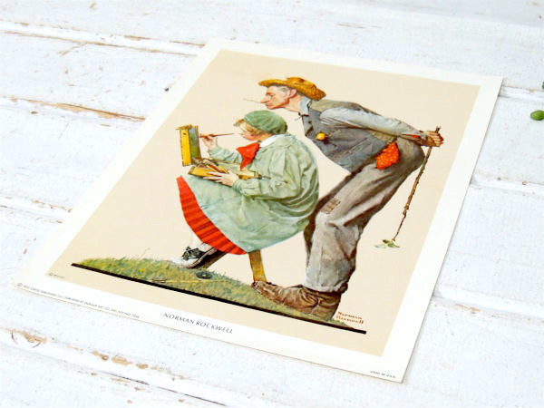 【ノーマンロックウェル】お絵描き&少女・1972s・ヴィンテージ・ポスター・壁飾り・印刷物