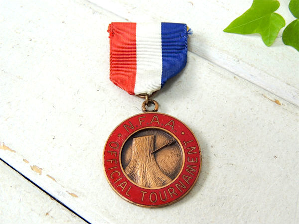 NFAA アーチェリー　ヴィンテージ ブローチ　勲章バッジ　リボン　ピン　メダル　USA ファッション　アクセサリー　小物