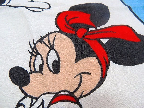 【ミッキー&ミニー】ヨット&マリン柄・ヴィンテージ・ユーズドシーツ(フラットタイプ) USA