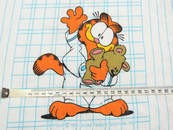 【ガーフィールド】アメコミ・パジャマ柄・70'ヴィンテージ・ユーズドシーツ(フラットタイプ)