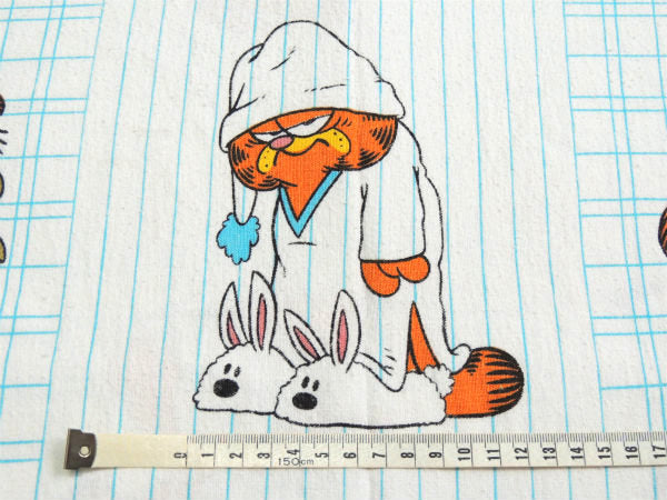 【ガーフィールド】アメコミ・パジャマ柄・70'ヴィンテージ・ユーズドシーツ(フラットタイプ)