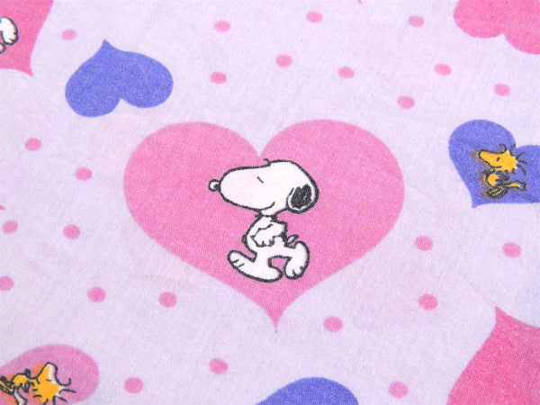 【スヌーピー&ウッドストック】50周年記念品・ラブリーなハート柄・USEDピロケース/枕カバー