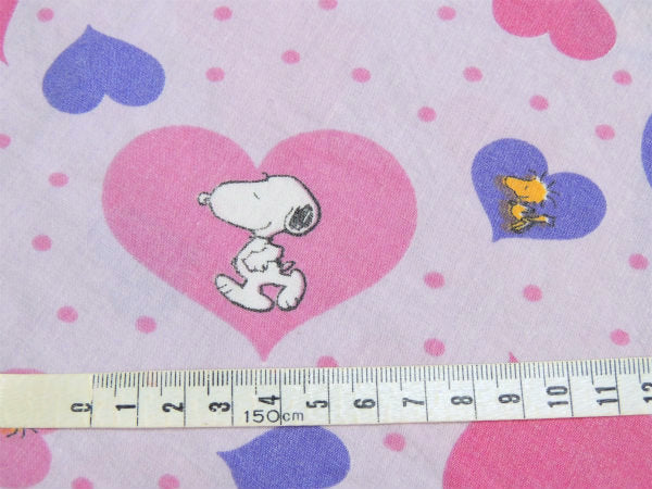 【スヌーピー&ウッドストック】50周年記念品・ラブリーなハート柄・USEDピロケース/枕カバー