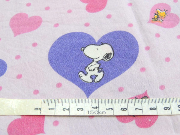 【スヌーピー&ウッドストック】50周年記念品・ラブリーなハート柄・USEDピロケース/枕カバー