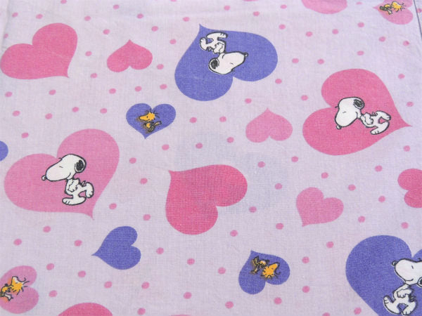 【スヌーピー&ウッドストック】50周年記念品・ラブリーなハート柄・USEDピロケース/枕カバー