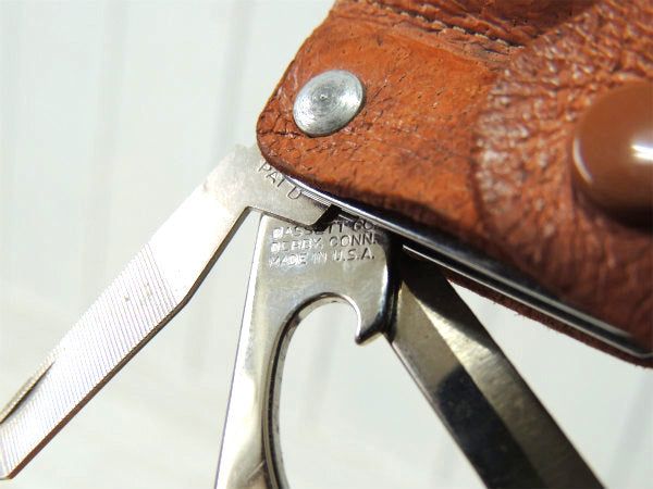 パンナム 航空機 飛行機 ファーストクラス・ヴィンテージ・レザーケース・ボールチェーン・ナイフ&栓抜き