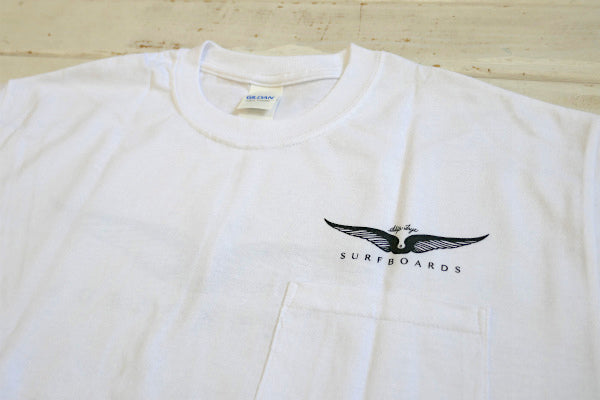 Skip Frye・スキップフライ・Frye Wings・ホワイト×ブルー・ポケットTシャツ(M)