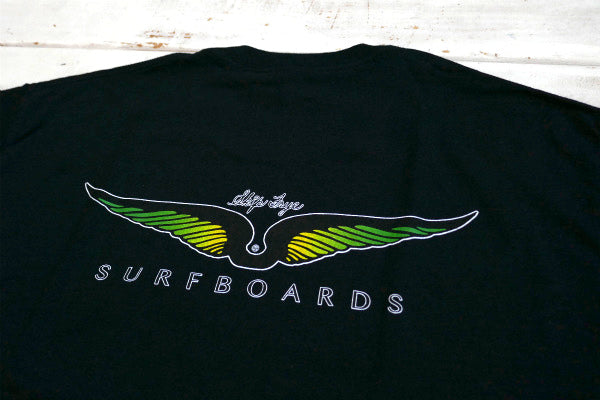 Skip Frye・スキップフライ・Frye Wings・ブラック×グリーン・ポケットTシャツ(M)