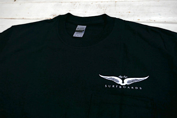 Skip Frye・スキップフライ・Frye Wings・ブラック×グリーン・ポケットTシャツ(M)