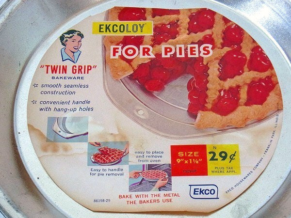 【EKCO】紙パッケージ付き・未使用・ヴィンテージ・パイ皿/パイモールド/パイプレート