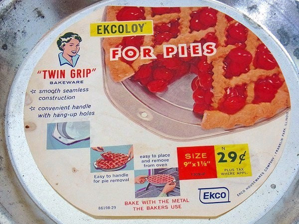 【EKCO】紙パッケージ付き・デッドストック・ヴィンテージ・パイ皿/パイプレート/パイモールドⅡ