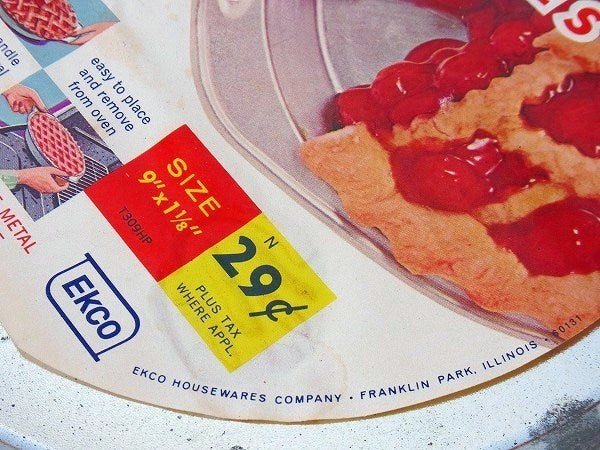 【EKCO】紙パッケージ付き・デッドストック・ヴィンテージ・パイ皿/パイプレート/パイモールドⅡ