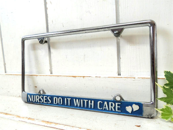 US ナース・NURSES メッセージ ヴィンテージ・自動車 ナンバーフレーム・アメ車