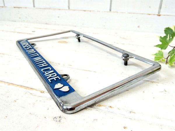 US ナース・NURSES メッセージ ヴィンテージ・自動車 ナンバーフレーム・アメ車